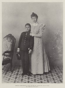 Christina, královna-regent Španělska, a její syn Alfonso XIII., král Španělska od English Photographer