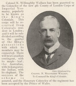 Plukovník N Willoughby Wallace, aby velel Kings Colonials od English Photographer