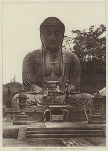 Daibutsu, posvátný Buddha, v Kamakura, Japonsko (černobílá fotografie) od English Photographer
