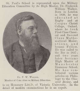 Dr F W Walker, člen výboru pro vojenské vzdělávání od English Photographer