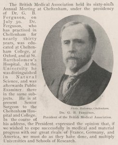 Dr G B Ferguson, prezident Britské lékařské asociace od English Photographer