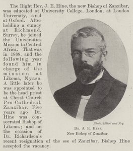 Dr J E Hine, nový biskup Zanzibaru od English Photographer