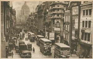 Fleet Street a St Pauls Cathedral, Londýn od English Photographer