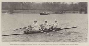 Z Oxfordu do Putney za 13 hodin 59 minut, pan Spencer Gollan, Tom Sullivan a George Towns opouštějí Henley od English Photographer