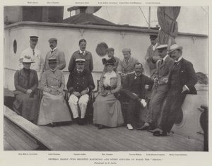 Generál Mahon (který vystřídal Mafekinga) a další důstojníci na palubě Brita od English Photographer