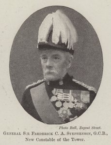 Generál sir Frederick CA Stephenson, GCB, New Constable of the Tower od English Photographer