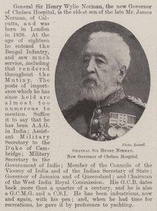 Generál sir Henry Norman, nový guvernér nemocnice Chelsea od English Photographer