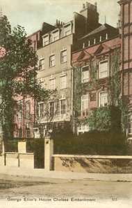 Dům George Elliota, Cheyne Walk, Chelsea Embankment, Londýn (kolorovaná fotografie) od English Photographer