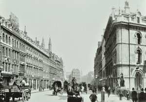 Holborn viadukt, při pohledu na východ, City of London, 1875 od English Photographer