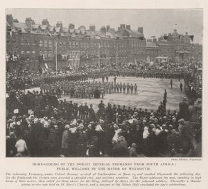 Návrat dorsetského imperiálního Yeomanry z Jižní Afriky, veřejné přivítání starostou Weymouthu od English Photographer