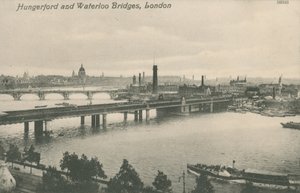 Hungerford a Waterloo Bridges, Londýn od English Photographer
