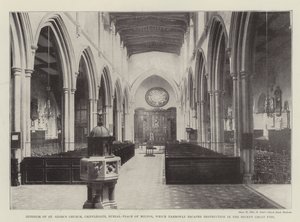 Interiér kostela svatého Jiljí, Cripplegate, Miltonovo pohřebiště, které jen o vlásek uniklo zkáze při nedávném velkém požáru od English Photographer