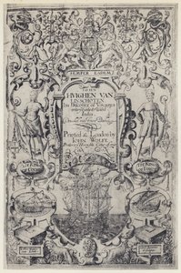 J Linschoten, Rozprava o cestách, J Wolfe 1598 (černobílá fotografie) od English Photographer