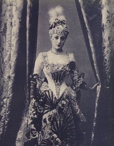 Kate Vaughan, herečka anglického divadla Gaiety (černobílá fotografie) od English Photographer
