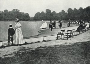 Kensington Gardens, The Round Pond (černobílá fotografie) od English Photographer