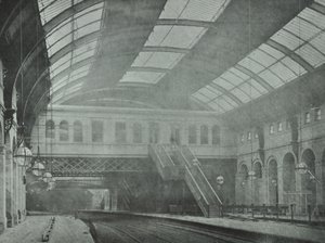 Kings Cross Station: pohled na nástupiště, 1862 od English Photographer