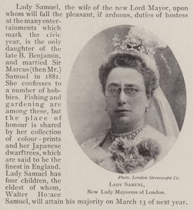 Lady Samuel, New Lady Mayoress of London od English Photographer