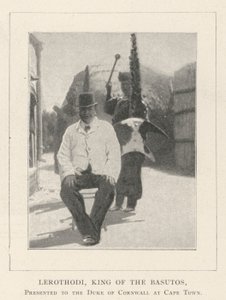 Lerothodi, král Basutos, představený vévodovi z Cornwallu v Kapském Městě od English Photographer