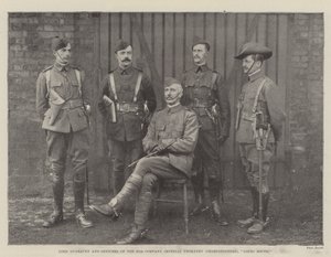 Lord Dunraven a důstojníci 67. roty Imperial Yeomanry (Sharpshooters) na jih od English Photographer