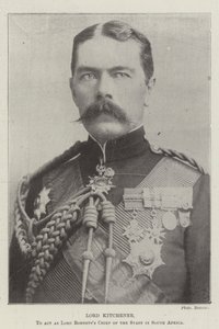 Lord Kitchener, aby působil jako náčelník štábu lorda Robertse v Jižní Africe od English Photographer