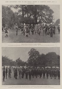 Lord Kitcheners Návštěva indiánských jednotek v Hampton Court, 22. července