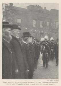 Lord Roberts v Manchesteru, 9. října, vrchní velitel inspekce veteránů z Krymu a indické vzpoury od English Photographer
