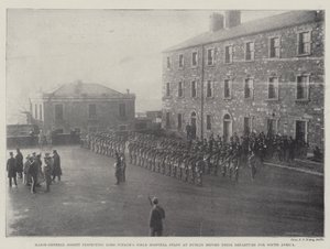 Generálmajor Gosset kontroluje personál polní nemocnice Lorda Iveaghse v Dublinu před jejich odjezdem do Jižní Afriky od English Photographer