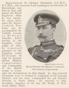 Generálmajor Sir Herbert Chermside, nový guvernér Queenslandu od English Photographer