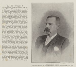 Major Allan Wilson, velící straně jednotek britských jihoafrických rot ve válce v Matabili od English Photographer