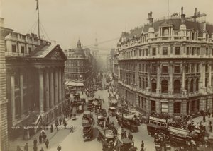 Mansion House, Queen Victoria Street a Cheapside, Londýn od English Photographer