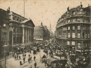Mansion House, Queen Victoria Street a Cheapside, Londýn od English Photographer