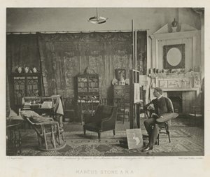 Marcus Stone ve svém Melbury Road Studio od English Photographer