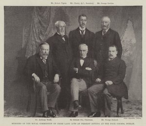 Členové Královské komise pro irské zákony o půdě v současnosti zasedající u čtyř soudů v Dublinu od English Photographer