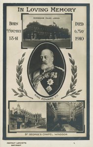 Pamětní karta krále Edwarda VII. (černobílá fotografie) od English Photographer