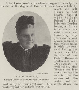 Slečna Agnes Weston, vytvořená doktorkou práv, Glasgow University od English Photographer