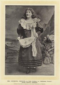 Slečna Georgina Preston, jako Polly Perkins v Robinson Crusoe, Grand Theatre, Islington od English Photographer