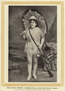 Slečna Jessie Preston, jako Robinson Crusoe, v Grand Theatre, Islington