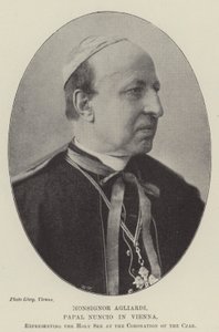 Monsignor Agliardi, papežský nuncius ve Vídni, zastupující Svatý stolec při korunovaci cara od English Photographer