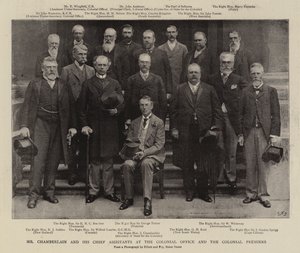 Pan Chamberlain a jeho hlavní asistenti v Colonial Office a Colonial Premiers od English Photographer