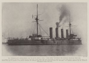 Pan Chamberlains Nadcházející návštěva Jižní Afriky, HMS Good Hope, na které se bude plavit koloniální tajemník od English Photographer
