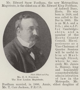 Pan E S Fordham, soudce New London Magistrate od English Photographer
