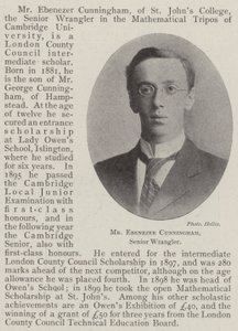 Pan Ebenezer Cunningham, senior Wrangler od English Photographer