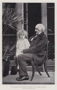 Pan Gladstone a jeho vnučka, Dorothy Drew, Hawarden, říjen 1893