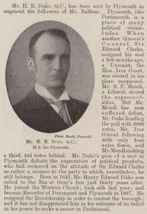 Pan H E Duke, QC, poslanec za Plymouth od English Photographer