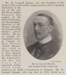 Pan H Leonard Brassey, nový prezident Jockey Clubu od English Photographer