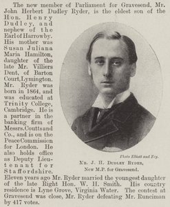 Pan JH Dudley Ryder, nový poslanec za Gravesend od English Photographer