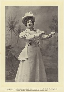 Pan John F. Sheridan jako lady Fitzwarren ve filmu Dandy Dick Whittington