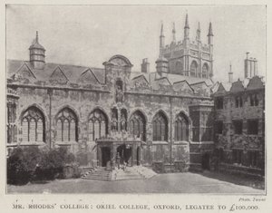 Pan Rhodes College, Oriel College, Oxford, Legatee na 100 000 GBP od English Photographer