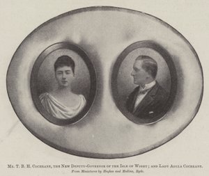 pan T B H Cochrane, nový zástupce guvernéra ostrova Wight; a lady Adela Cochrane od English Photographer