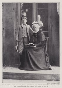 Paní Gladstone a její vnuk, William Glynne Charles Gladstone, dědic Hawarden Estates od English Photographer